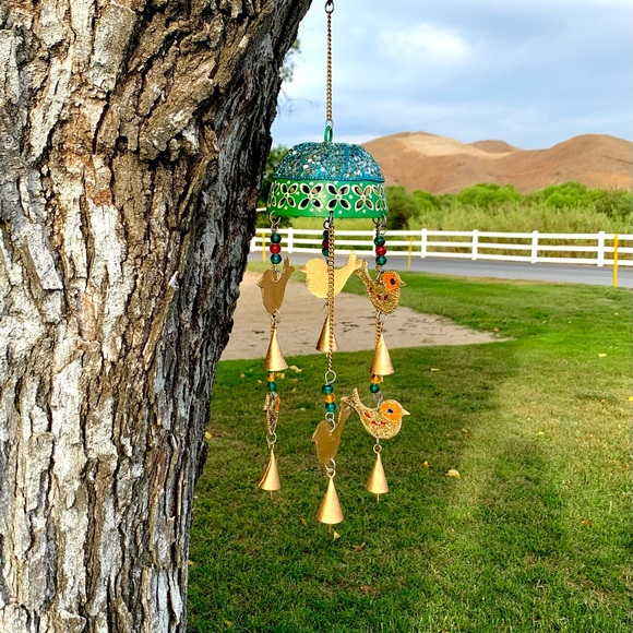 Bohemian Gypsy Metal Bird Carrousel Wind Chime - Picture 7 of 8